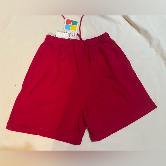 Claudia Barnes NWT Vintage Red Size XL  Textured Cotton Shorts w/ Side Pockets - Picture 2 of 7